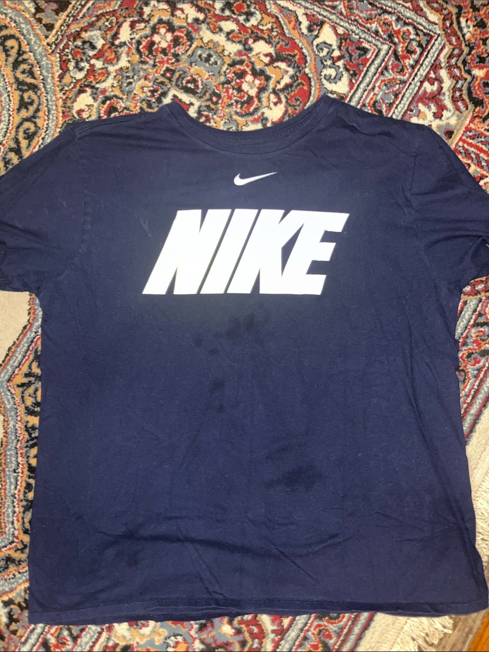 Nike Navy Blue T-Shirt with White Logo